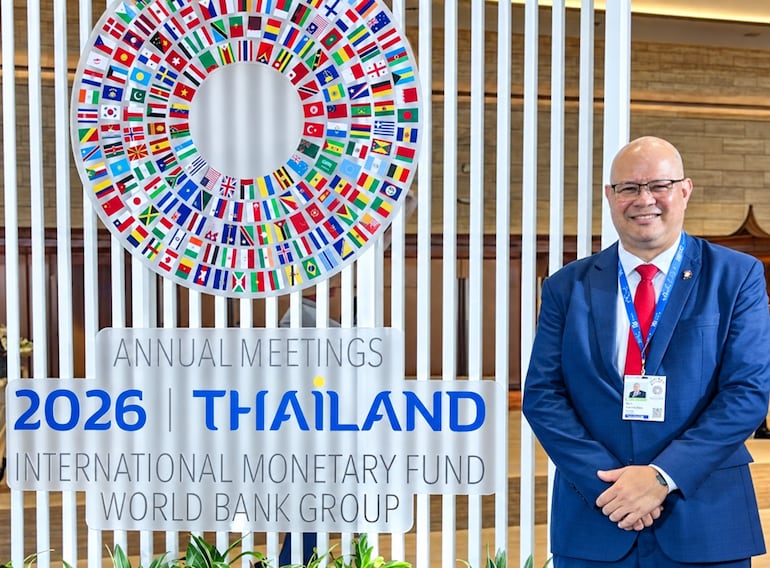 El ministro del MEF, Óscar Lovera, participa desde hoy en las Reuniones Anuales 2026 del FMI y el Banco Mundial. (Gentileza MEF).