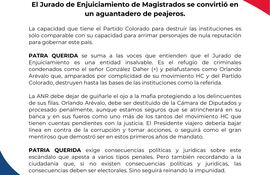 Comunicado del partido Patria Querida, sobre el caso de Orlando Arévalo y el Jurado de Enjuiciamiento.