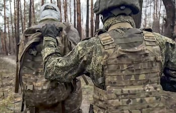 Soldados rusos durante una operación en Ucrania.