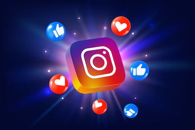 Logo de Instagram con íconos de redes sociales.