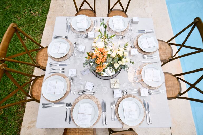 La fiesta de boda fue ambientada por Rossana Ortiz & DecoRo.