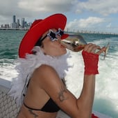 Lali Espósito en su despedida de soltera en Miami.