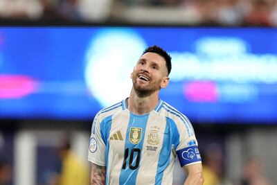 Lionel Messi, jugador de la selección de Argentina, en el partido frente a Canadá por las semifinales de la Copa América 2024 en el MetLife Stadium, en East Rutherford, New Jersey, Estados Unidos.