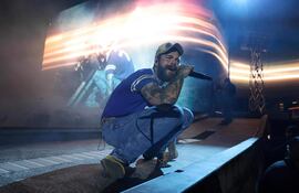 El rapero Post Malone durante su presentación en el festival Coachella, que celebró su primer fin de semana en el valle de Indio, California.