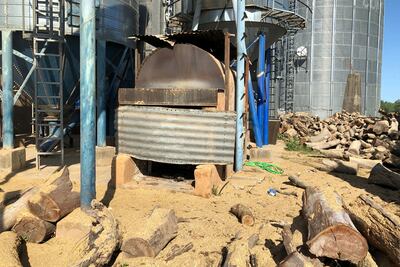 Horno de secado de arroz en Itapúa (Imagen tomada del estudio Estimación del consumo y producción de Biomasa forestal con fines energéticos - Paraguay).