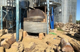 Horno de secado de arroz en Itapúa (Imagen tomada del estudio Estimación del consumo y producción de Biomasa forestal con fines energéticos - Paraguay).