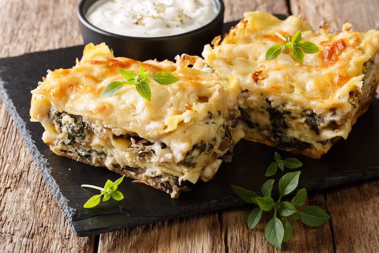 Lasaña de ricota y vegetales.