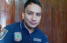 El suboficial inspector Cecilio Enriquez Vega, herido durante el allanamiento.