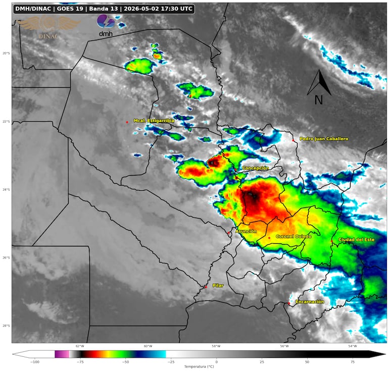 Así avanza el sistema de tormentas este sábado