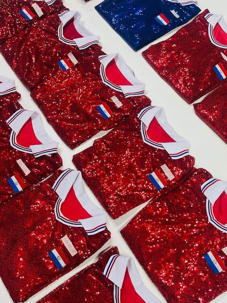 Remera de Paraguay con brillos.