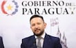 El nuevo presidente del Instituto de Previsión Social de Paraguay, Derlis León, durante una conferencia de prensa este domingo en Mburuvicha Róga.