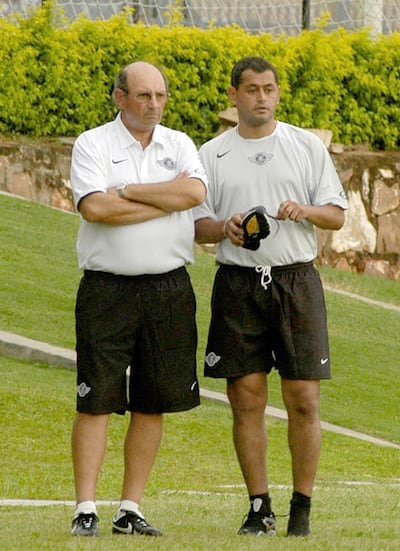 Imagen del archivo de ABC Color en la que aparecen don Sergio Markarián y Francisco Arce en la sede de Libertad, en el 2007.