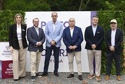 Natalia Sosa, directora comercial; Alberto Aragonés, presidente Grupo Oga; Félix Durán, vicepresidente Grupo Oga; Luciano Mayoral, director financiero; Ignacio Cid, director técnico, y Juan Chaves, director de obras. 