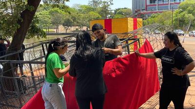 El montaje de las esculturas empezó hace unos días. 