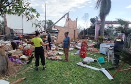 Una vivienda destruida totalmente en la compañía Cantera Boca de Caaguazú.