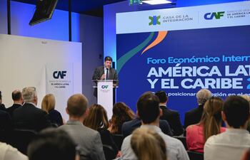El ministro de Industria, Javier Giménez, en la presentación del Foro Económico Internacional América Latina y el Caribe 2026.