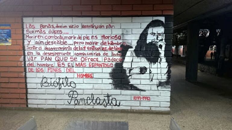 Un mural dedicado a Biófilo Panclasta