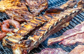 Parrilla, asado, carne.