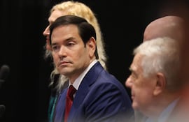 Marco Rubio (C), secretario de Estado de Estados Unidos.