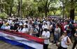 Manifestación de docentes en la Plaza Uruguaya de Asunción el pasado 11 de octubre.