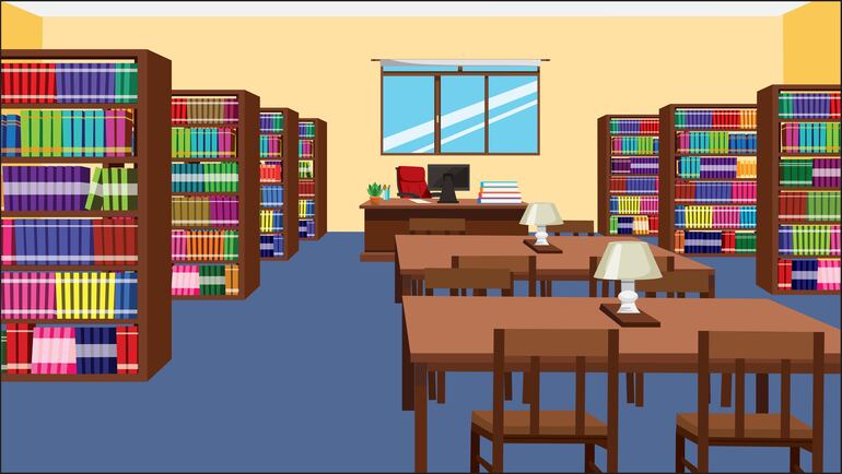 La biblioteca de la escuela.