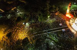 Imponente vista de la presencia de fieles en el día de la Virgen de Schoenstatt.
