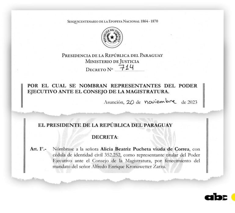 Alicia Beatriz Pucheta fue nombrada representante del Poder Ejecutivo ante el Consejo de la Magistratura en Paraguay.