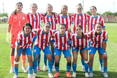 El equipo de la Selección Paraguaya Femenina Sub 17, en su último amistoso de preparación de cara al Mundial de la categoría que se disputará en Marruecos.