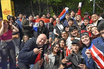 Festejos en el centro de Asunción.