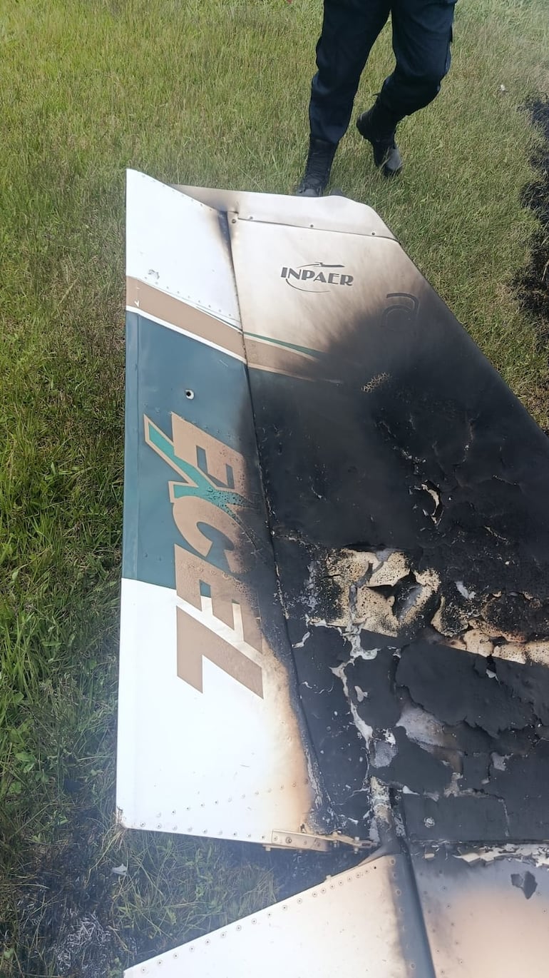 Avioneta con matrícula brasileña incinerada en Santa Rita