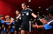 El árbitro paraguayo Juan Gabriel Benítez durante su experiencia mundialista, en la cita ecuménica de Norteamérica 2026.