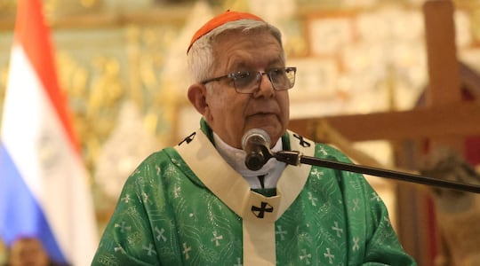 Cardenal Adalberto Martínez, arzbispo de Asunción, durante su homilía dominical en la Catedral Metropolitana.