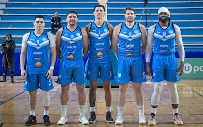 Jorge Martínez (i), Ramón Sánchez, Aaron Pablo, Fernando Dose y Jeremiah Wood.