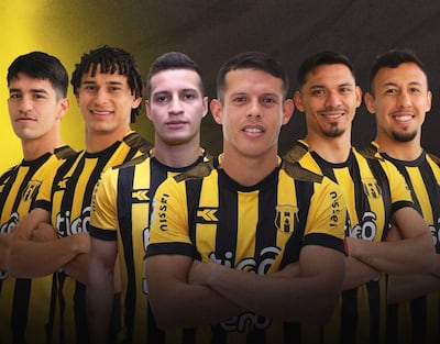 Richard Prieto, Adrián Alcaraz, Danilo Santacruz, Mathías Martínez, Walter González y Estivel Moreira.