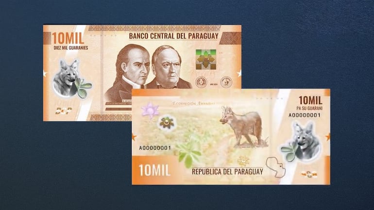 Nuevos billetes del guaraní. 10 mil guaraníes.