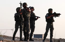 Soldados israelíes en la localidad palestina de Tell, en Cisjordania ocupada.