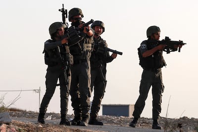 Soldados israelíes en la localidad palestina de Tell, en Cisjordania ocupada.
