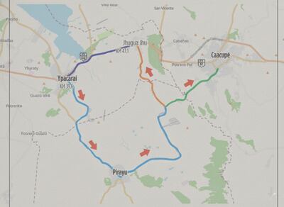 Realizarán desvíos provisorios del tránsito sobre la ruta PY02.
