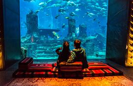 Acuario del Atlantis Hotel de Dubái.