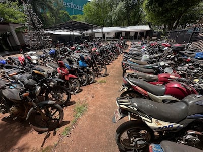 Las motocicletas abandonadas en el corralón de la Policía Municipal de Tránsito (PMT).