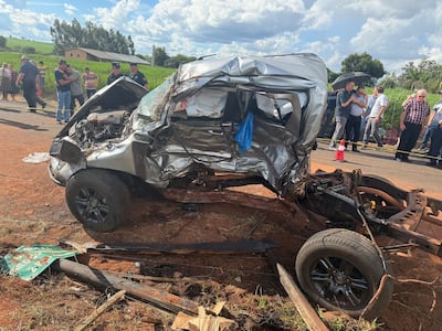 Estado en que quedó el rodado en el que  viajaban los tres adolescentes victimas fatales.