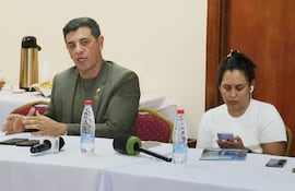 Victor Rios Ojeda, ministro de la Corte Suprema de Justicia durante un encuentro con periodistas d el área judicial.