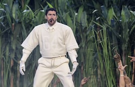 Bad Bunny durante su presentación en el Super Bowl, el pasado domingo.