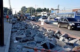 Zona de obras en Eusebio Ayala y De la Victoria