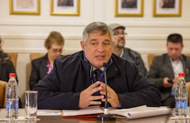El ministro de Educación, Luis Ramírez, durante su comparecencia ante la comisión especial del Senado que investiga títulos falsos en universidades.