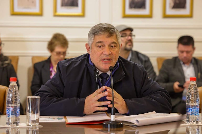 El ministro de Educación, Luis Ramírez, durante su comparecencia ante la comisión especial del Senado que investiga títulos falsos en universidades.