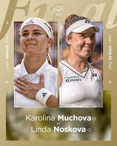 Karolina Muchova (izquierda) y Linda Noskova definirán este sábado, al mediodía de Paraguay, el título de Wimbledon 2026.
