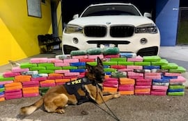 La droga hallada en el doble fondo de la camioneta de alta gama.