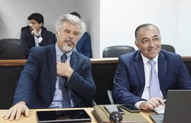 Arnaldo Giuzzio, ex ministro del Interior y ex titular de la Senad; y el Abg. Emilio Fúster.