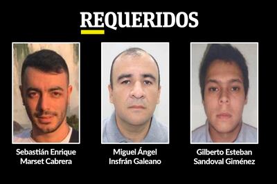 Los supuestos miembros de la megared narco, Sebastián Marset, Miguel Ángel Insfrán y Gilberto Sandoval, sobre quienes pesa una nueva imputación con pedido de captura internación con fines de extradición.